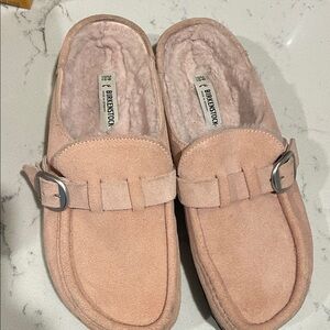 Birkenstock Blush Suede Slip-Ons